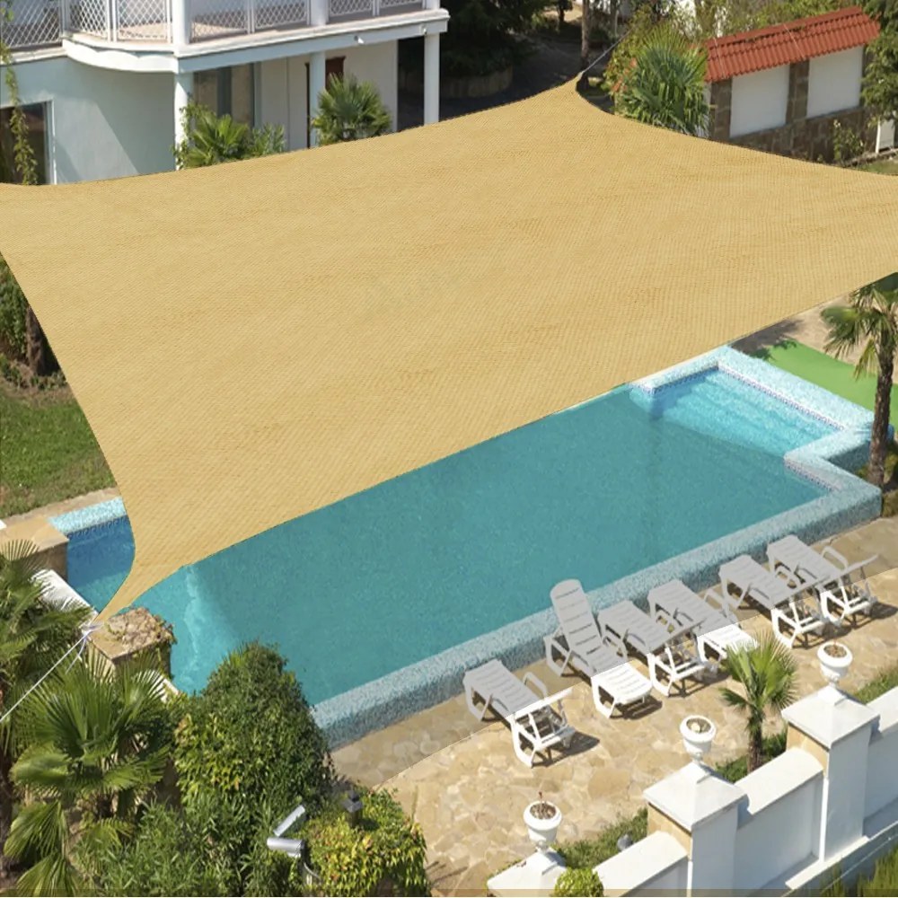 Štvorcová tieniaca plachta SHADOW 5 x 5 m, béžová