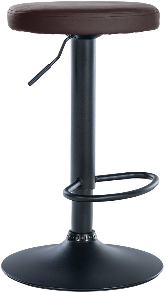 Barová stolička Ponte - koženka, čierny rám - Hnedá