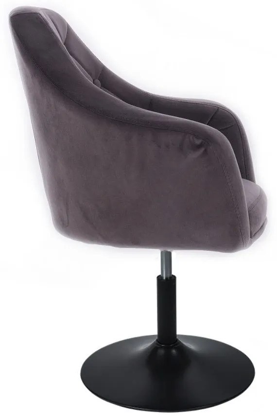LuxuryForm DESIGN Kreslo ANDORA VELUR na čiernom tanieri - tmavo šedé