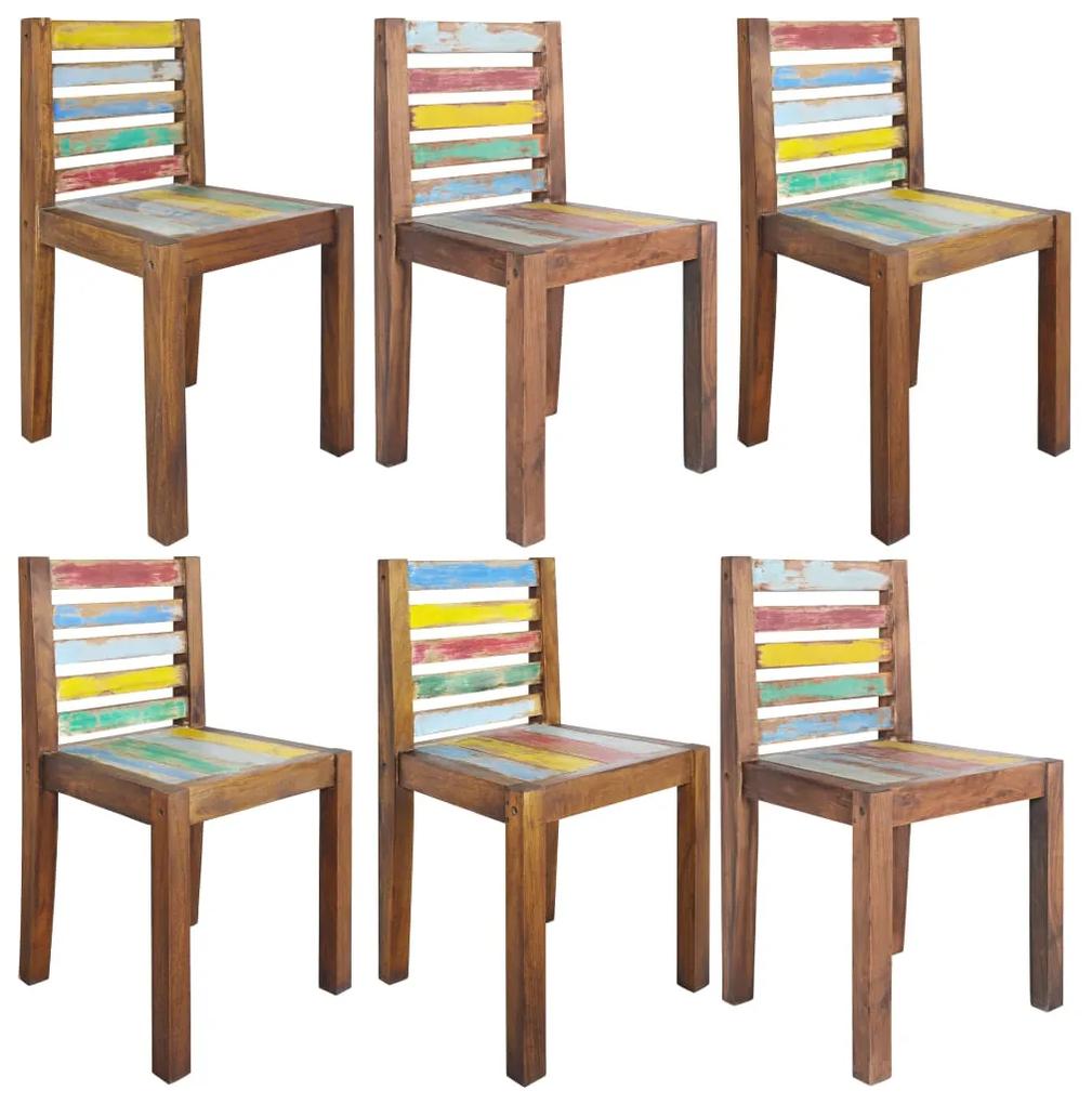 Jedálenské stoličky z recyklovaného dreva 6 ks