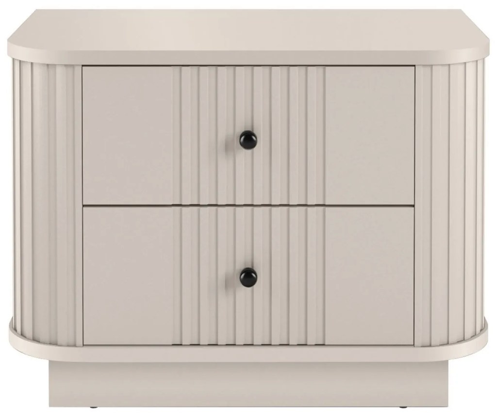 Sada nočných stolíkov Vespera 56 cm na sokli - kašmírová / čierna