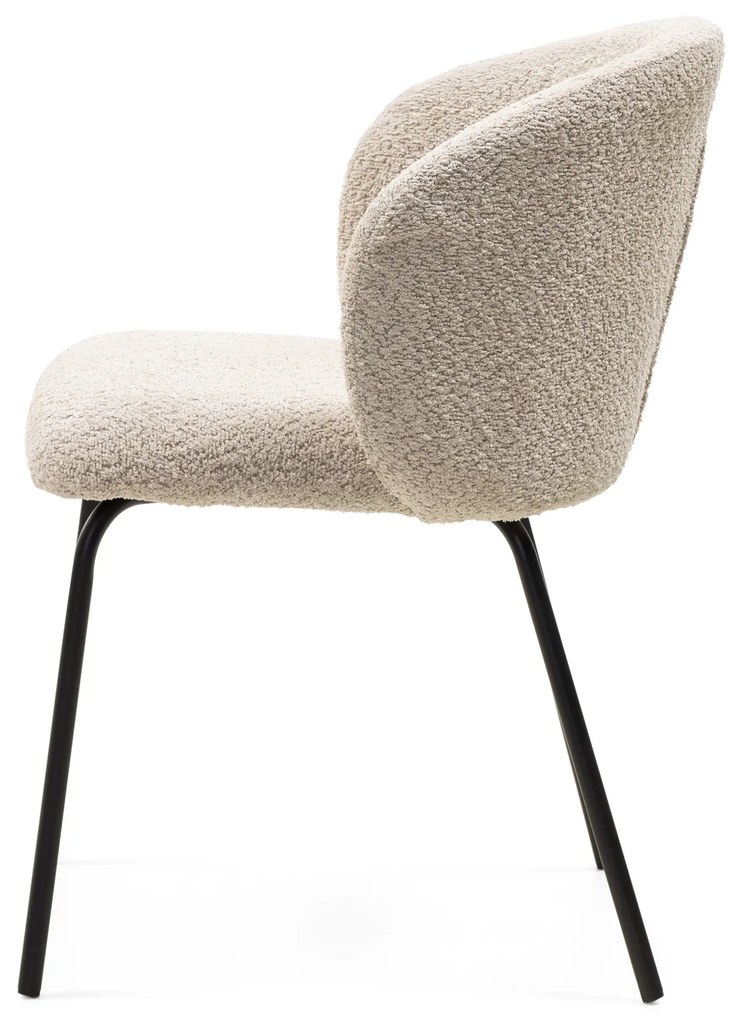 Jídelní židle LARISA bouclé béžová/černá