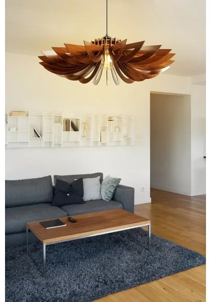 Luster na lanku 1xE27/60W/230V hnedá pr. 68 cm