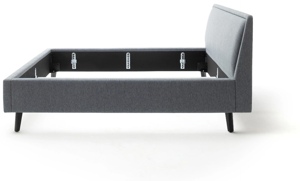 Čalúnená posteľ FRIEDA 160x200 s úložným priestorom, modrá Barva: drevo