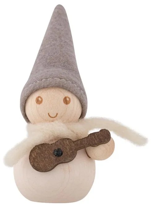 Škriatok gitarista 9cm, biely