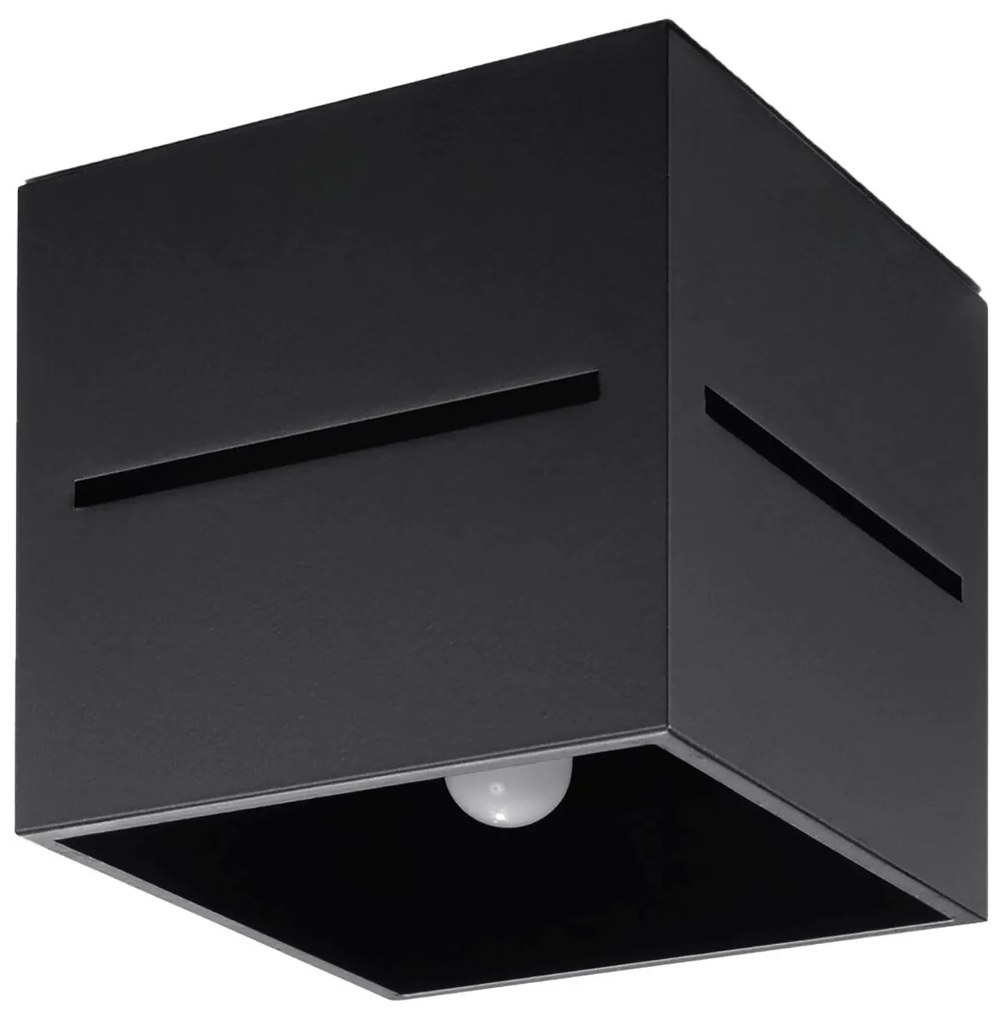 Stropné svietidlo Lobo, 1x čierne kovové tienidlo