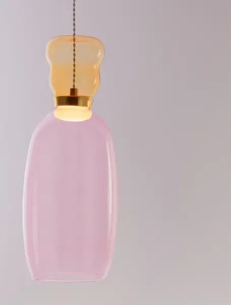 Dizajnový luster Pluma ružová