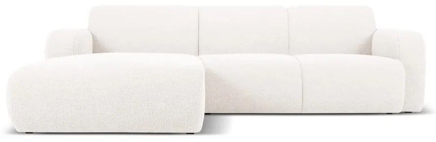 Biela rohová pohovka z textílie bouclé (ľavý roh) Molino – Micadoni Home