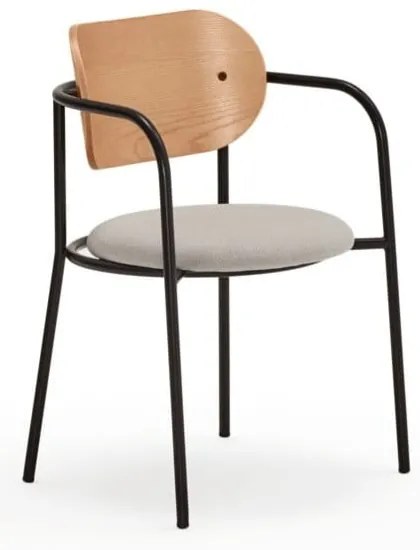 Sivá jedálenská stolička v dekore duba Eclipse - Teulat