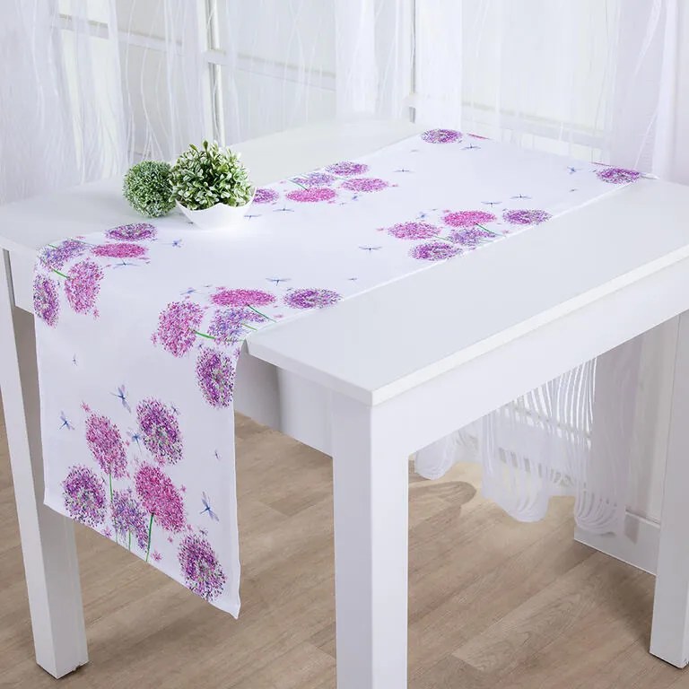 Behúň na stôl KVET CESNAKU potlač 40 x 160 cm