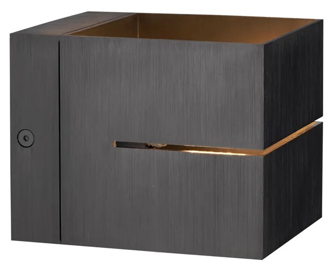 Moderné nástenné svietidlo Gunmetal so svetelným efektom - Transfer Groove