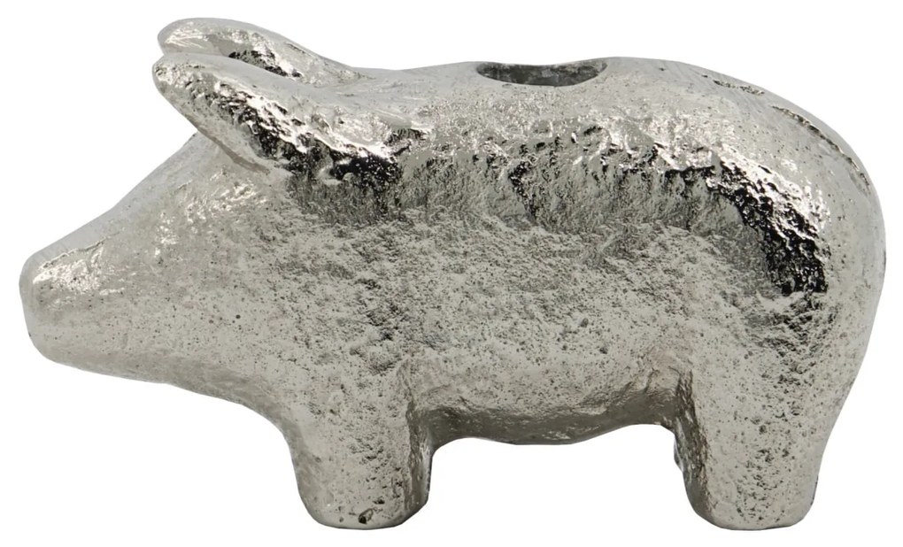 House Doctor Kovový svietnik Pig Antique Silver