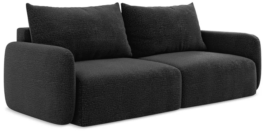 Čierna rozkladacia/s úložným priestorom pohovka 238 cm Kalena – Makamii