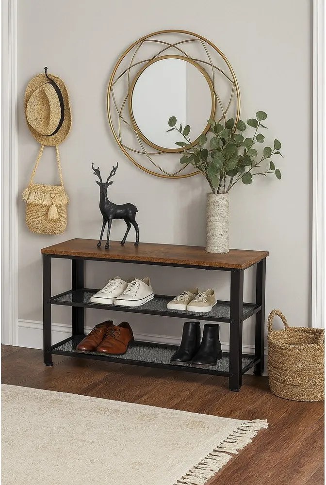 Čierny oceľový stojan na topánky 80x45x30 cm Arne – Bonami Essentials