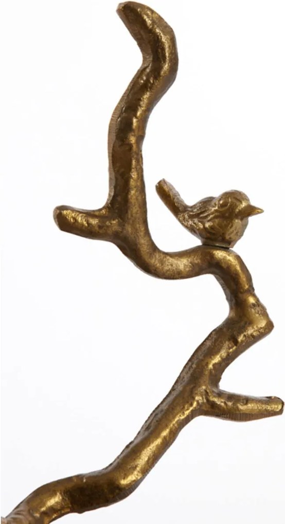 Bronzový poschodový etažér s vtáčikmi Tresa Bird Antique - 37*35*37 cm