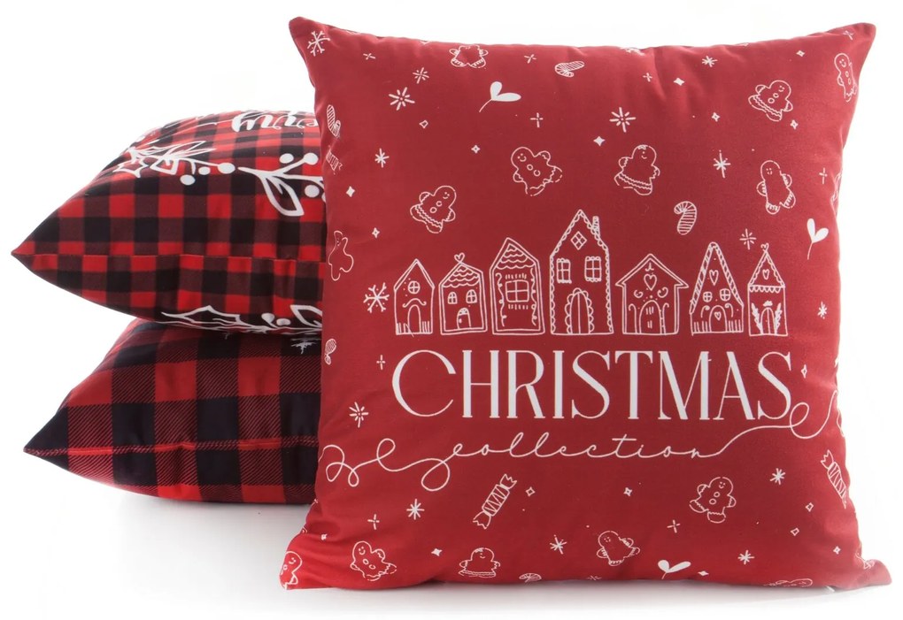 EUROFIRANY VIANOČNÁ DEKORAČNÁ OBLIEČKA NA VANKÚŠ CHRISTMAS 45X45 CM VZOROVANÁ