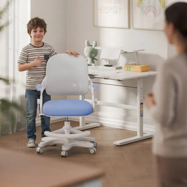 Detská otočná stolička Mark Adler Junior 4.3 modrá / sivá