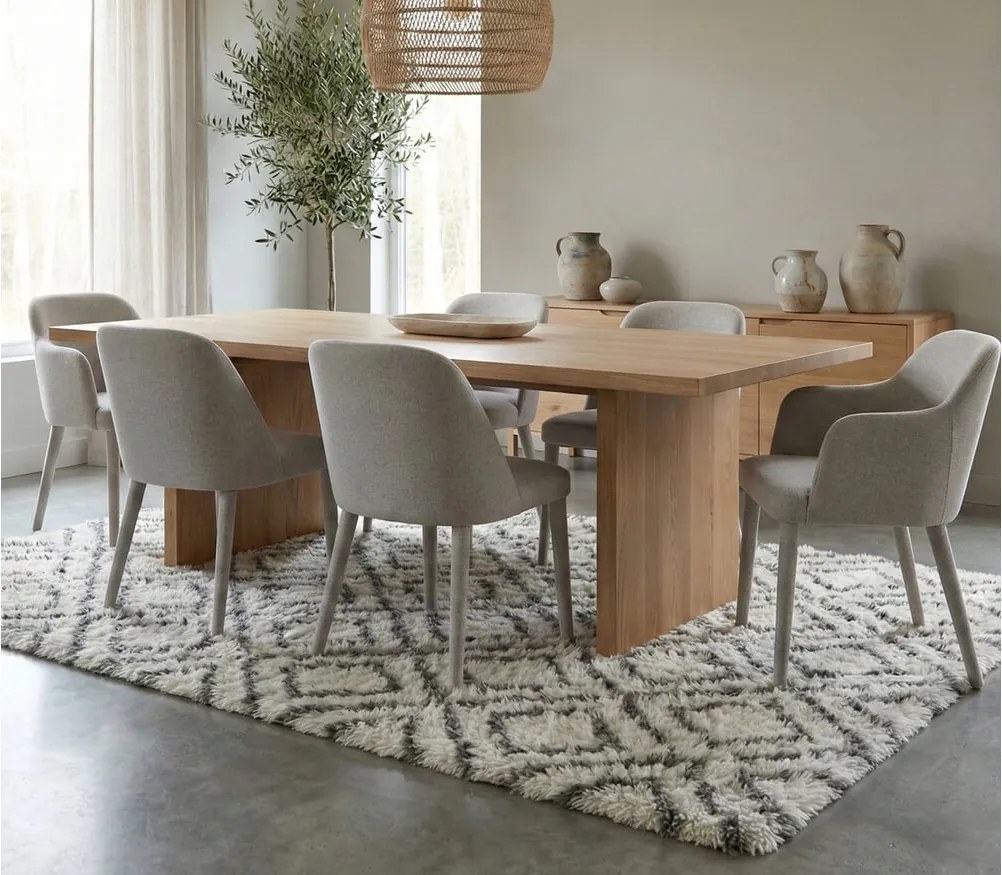 TZ Biely vzorovaný koberec shaggy Decor Cube Rozmer: 160x200 cm