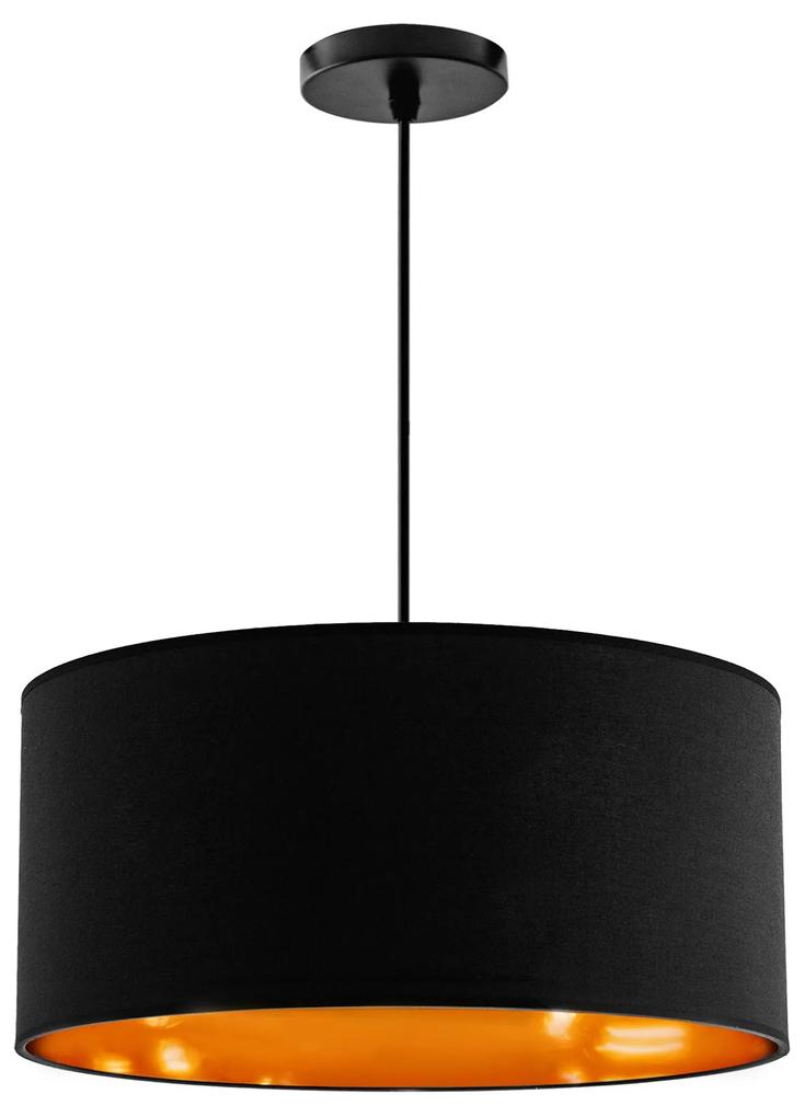 Toolight - Závesná lampa 40cm 1xE27 60W APP620-1CP, čierna-zlatá, OSW-00078