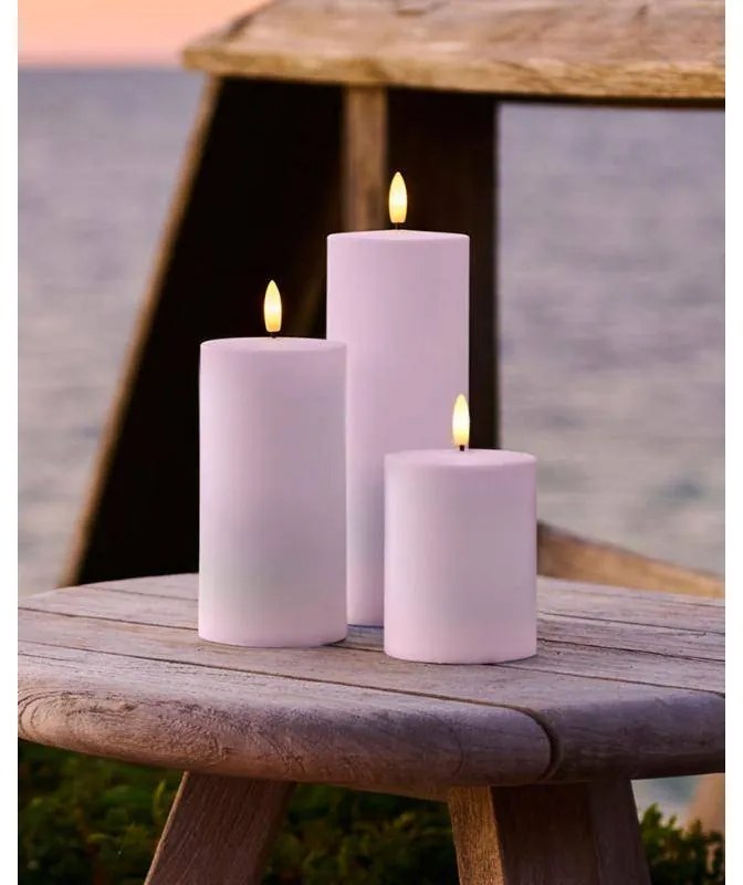 SIRIUS Vonkajšia LED sviečka, sada 3 ks, biela, 10/15/20 cm
