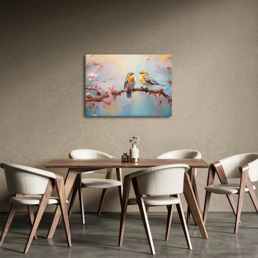 Obraz - Zamilovaní vtáčiky (70x50 cm)