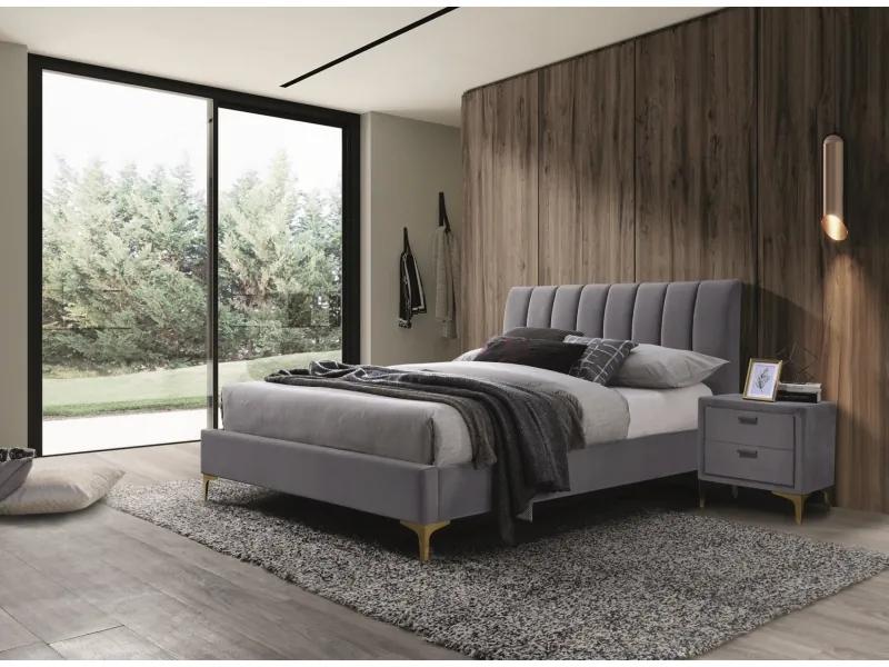 Moderná manželská posteľ Miriam 160x200, šedá