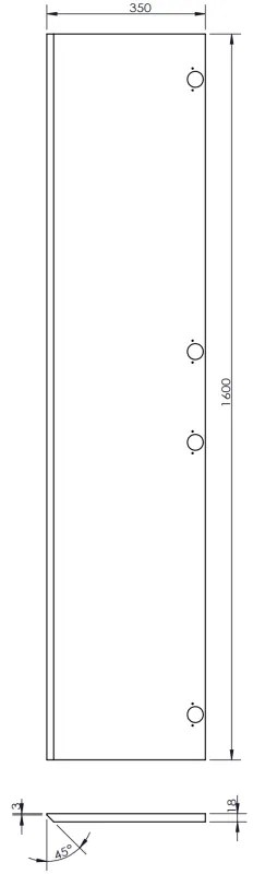 Mexen Rivel, kúpeľňový podstavec 35 cm, 1 dvierka, s drážkami, matná sivá, 91A21-03016-1-BF62