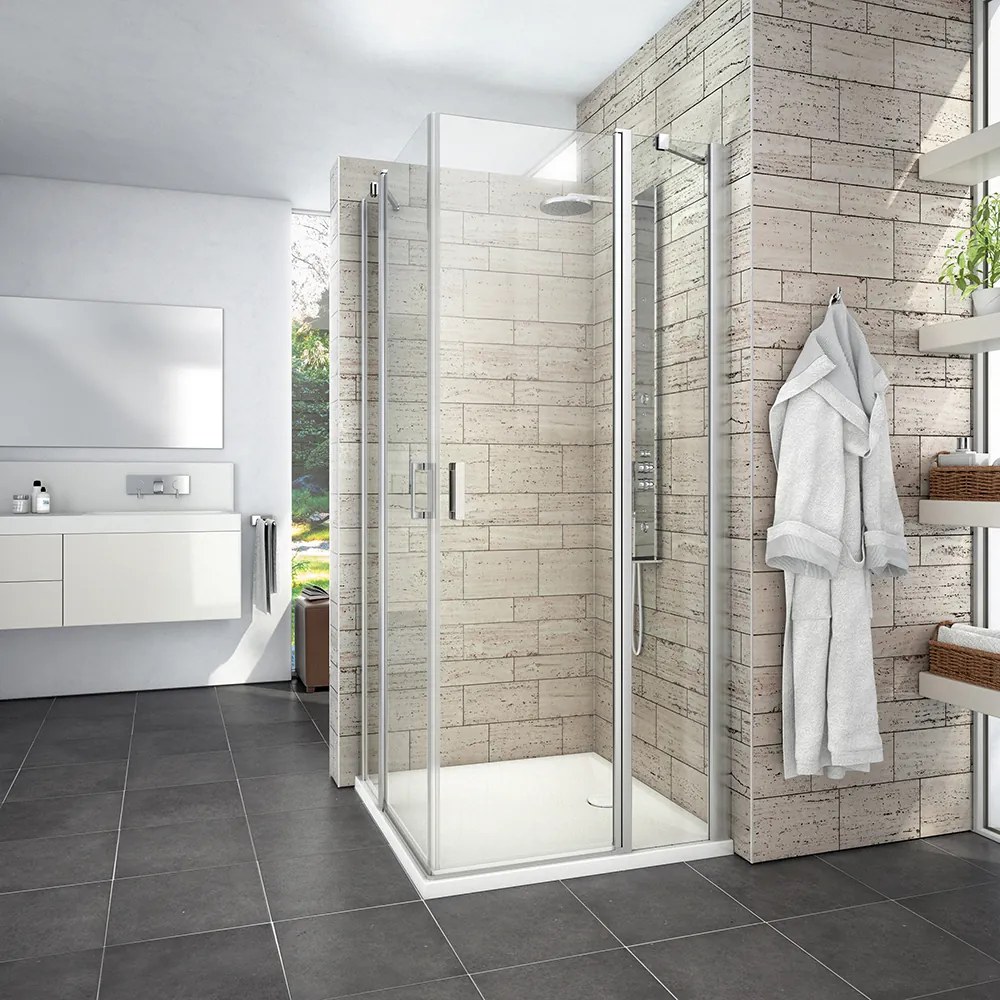 Roth Štvorcový alebo obdĺžnikový sprchovací kút LYE4+LYE4, brillant - bez vaničky ROTH-Variant: šírka pravých dverí: 80 cm, šírka ľavých dverí: 120 c…