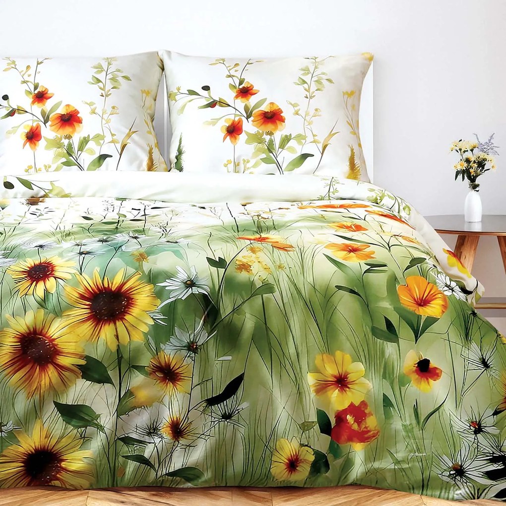 SATÉNOVÉ OBLIEČKY SATYNLOVE PREMIUM 140X200 CM, 1KS 70X80 CM KVETY