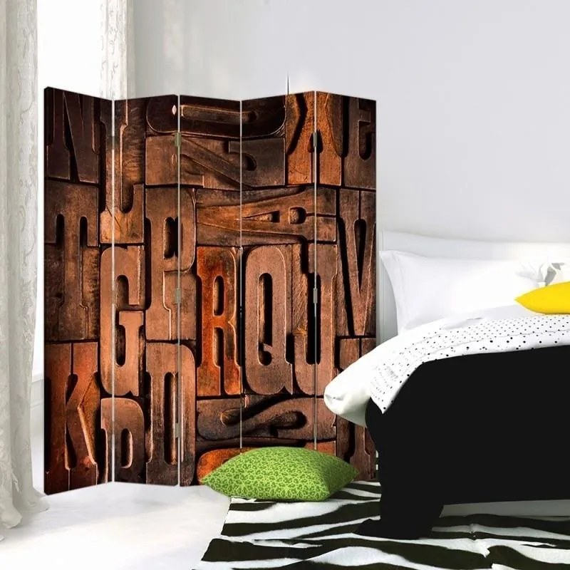 Gario Paraván Písmená Rozmery: 145 x 170 cm, Prevedenie: Otočný paraván 360°