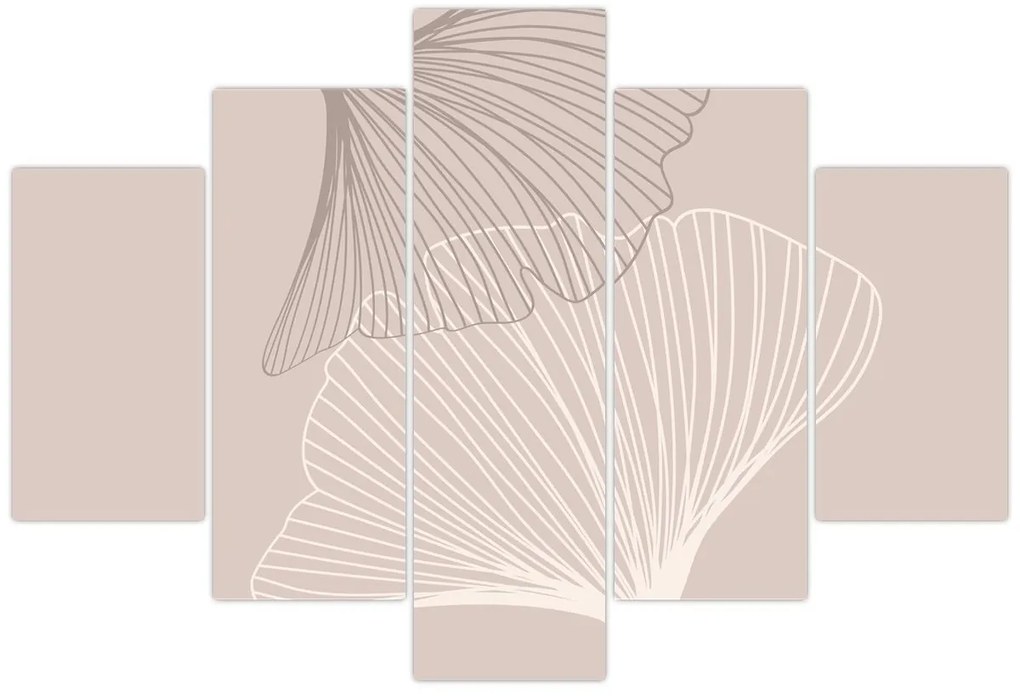 Obraz - Béžové listy N⁰2 (150x105 cm)