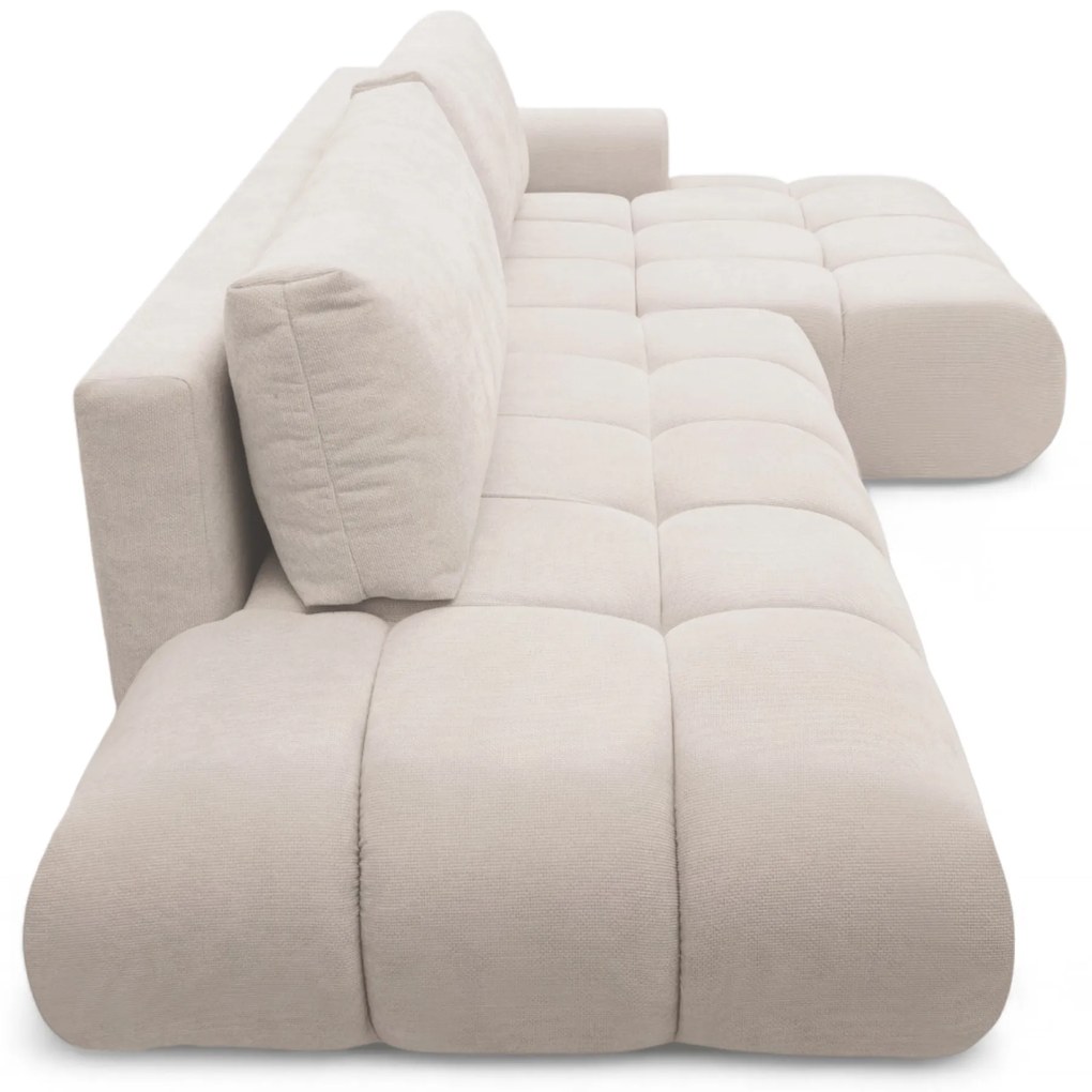 Rozkladacia rohová sedačka Lutario L II pravá - béžová hydrofóbna pletenina Venice 2026