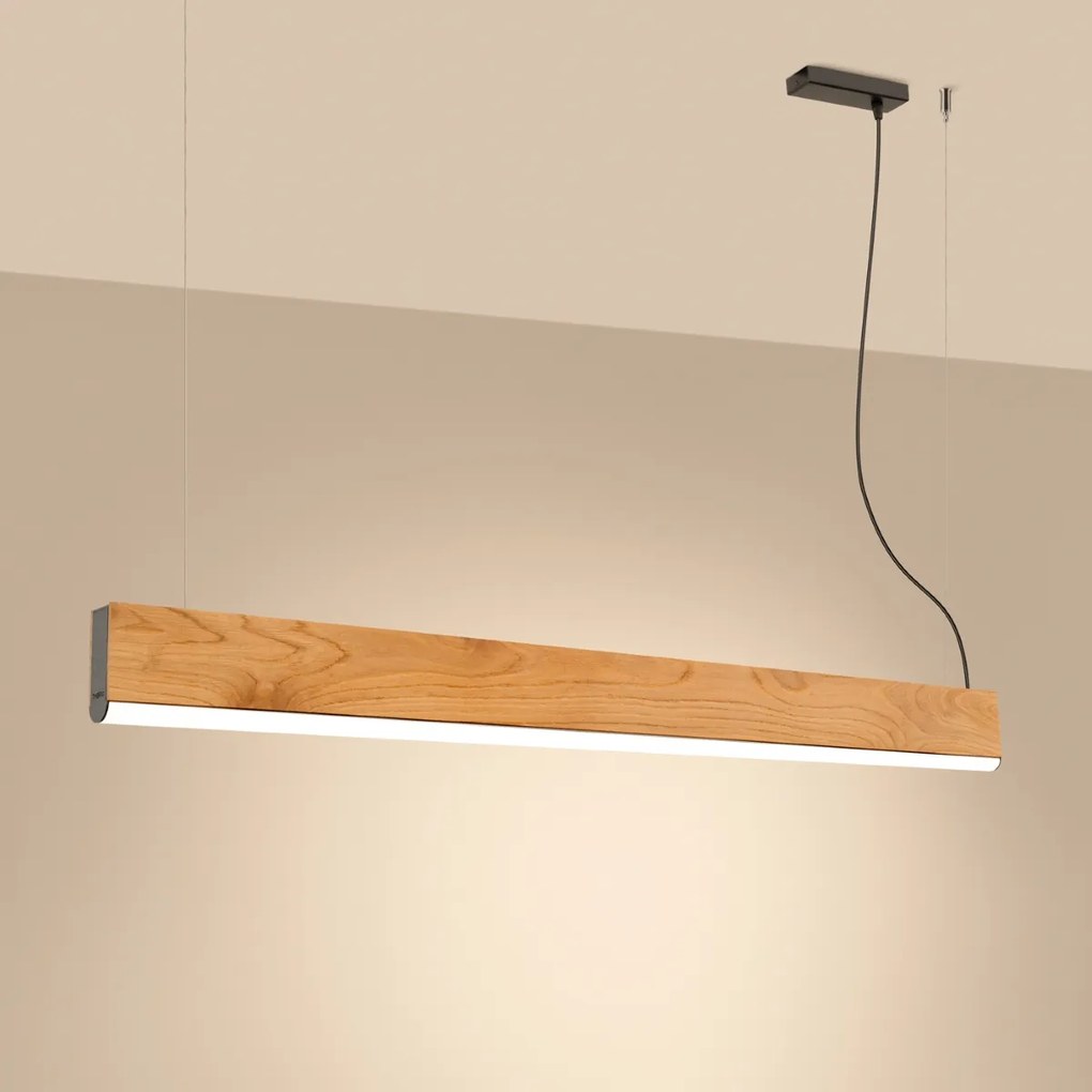 Závesné LED svietidlo Lykke 120, 1x LED 29w, 3000k, drevo