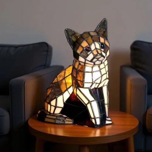 Lampa Mačka Tiffany vitráž dekoratívne svietidlo 25*21*11 CM
