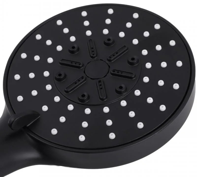 Erga Samba, 5-funkčná ručná sprchová hlavica, čierna matná, ERG-YKA-BP.SAMBA-BLK