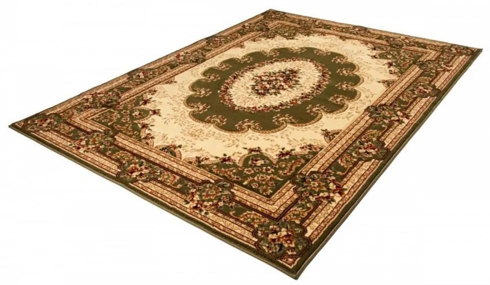 Kusový koberec klasický vzor zelený 70x140cm