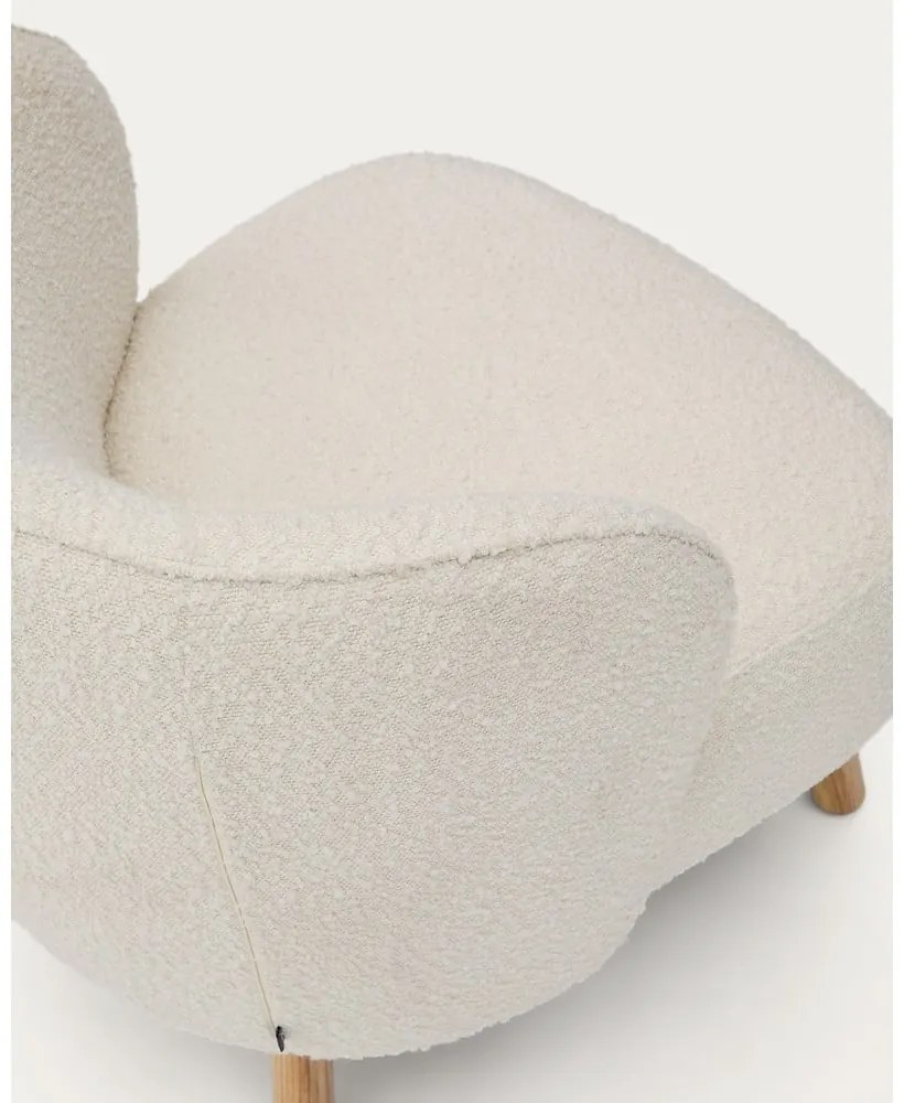 Krémové kreslo z textílie buklé Ulit – Kave Home