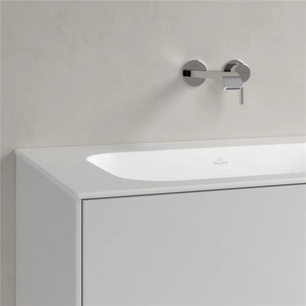 VILLEROY &amp; BOCH Finion umývadlo na skrinku bez otvoru, bez prepadu, 800 x 500 mm, Stone White, s povrchom CeramicPlus, 416483RW