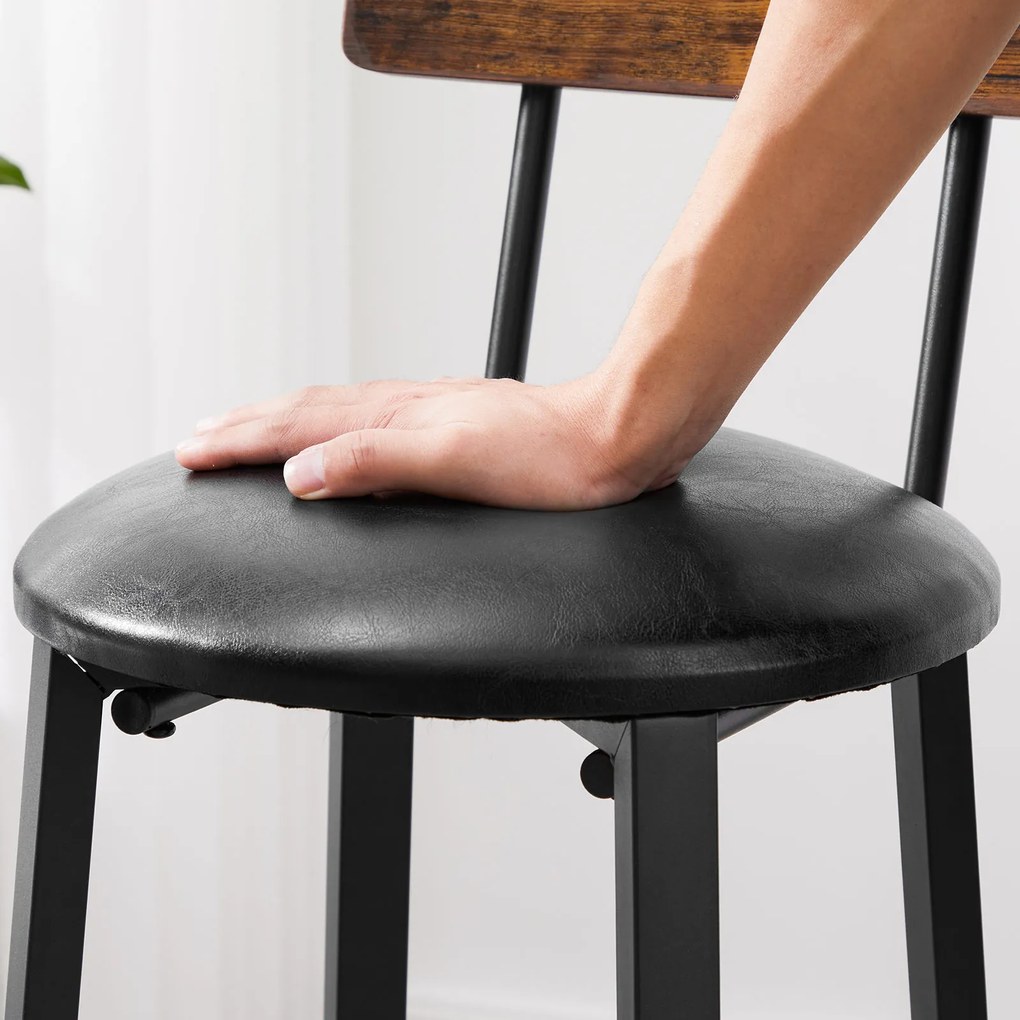 Súprava 2 barových stoličiek VASAGLE SILO čierna/hnedá