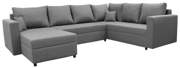 Univerzálna rozkladacia rohová sedacia súprava SEYA do tvaru U, sivá, s úložným priestorom