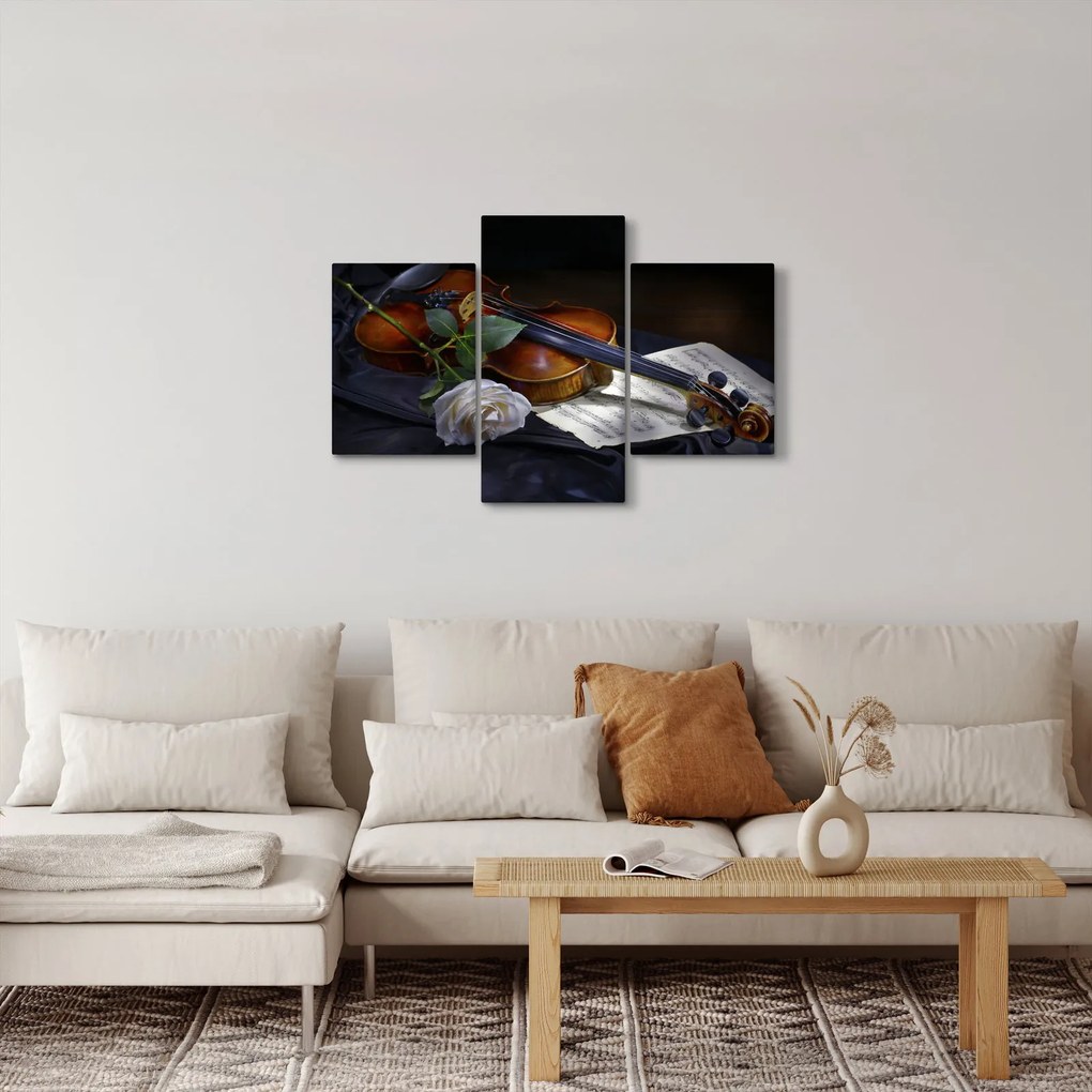 Obraz - Ruže a husle (90x60 cm)