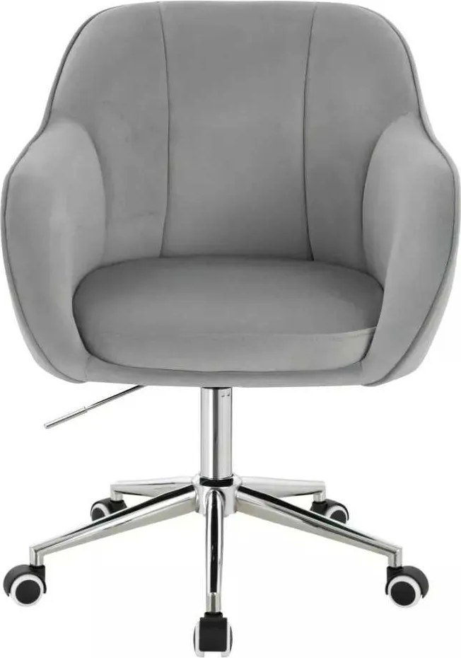 LuxuryForm DESIGN Stolička AVOLA VELUR na striebornej podstave s kolieskami - svetlo šedá