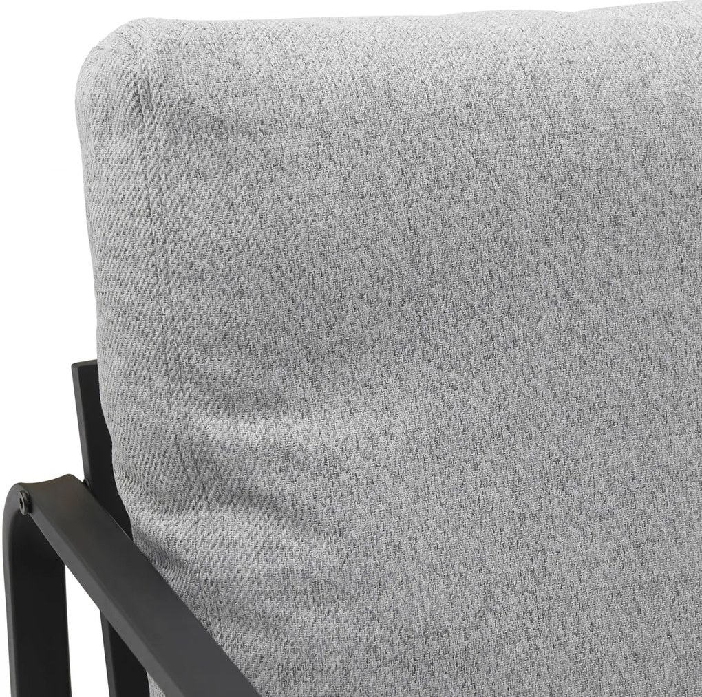 Kreslo Manea - látka / kov - Svetlo sivá