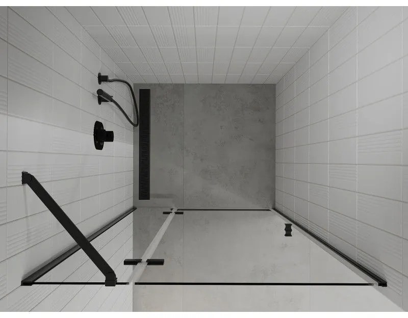 Mexen Roma, sprchové dvere do otvoru 100 x 190 cm, 6mm číre sklo, čierny profil, 854-100-000-70-00