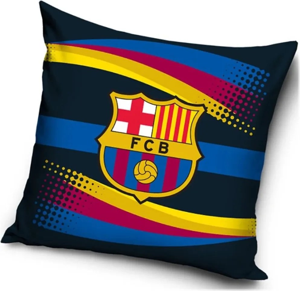 Velúrový vankúš FC Barcelona - motív Wave | 40x40 cm