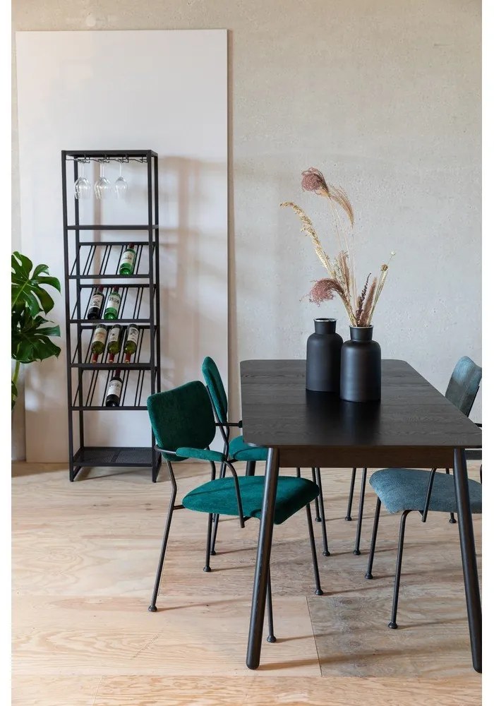 Čierna kovová vinotéka na 20 fliaš, 48x180 cm Cantor - Zuiver