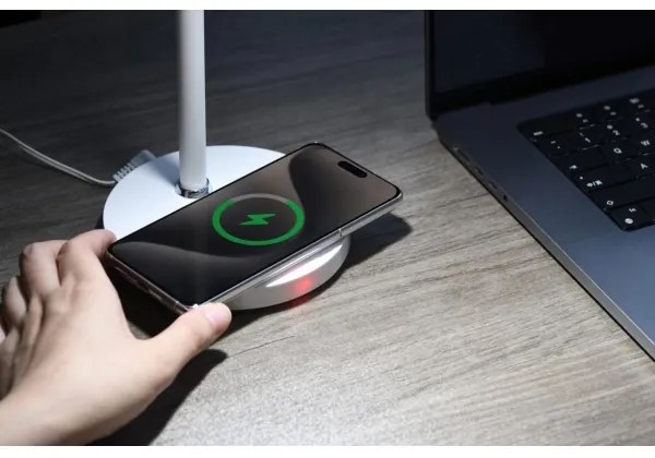 Immax 08990L - LED Stmievateľná stolná lampa s Qi nabíjaním TIT LED/12W/230V biela