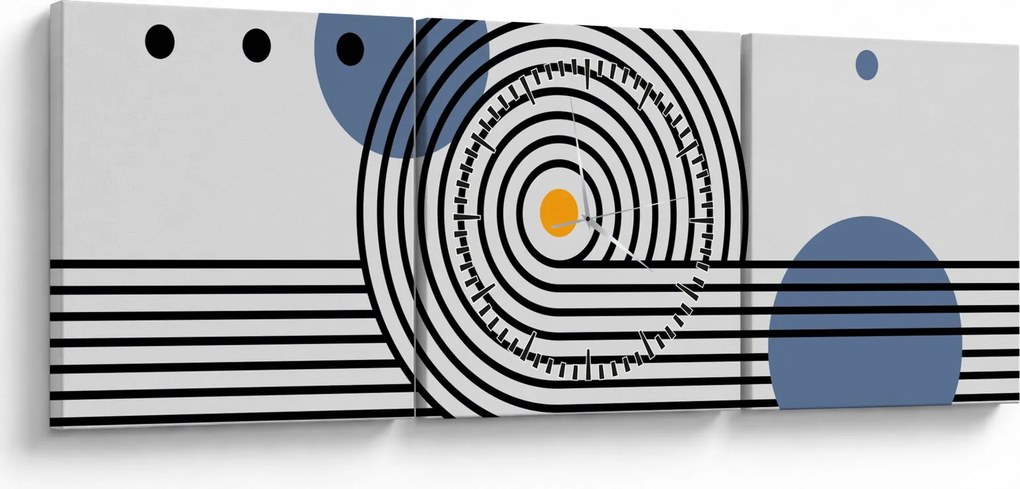 Obraz - Minimalistická abstrakcia N⁰1 (s hodinami) (90x30 cm)