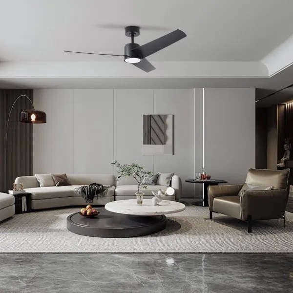 ZEVENTI - LED stropný ventilátor ORVIETO LED/18W/230V Wi-Fi Tuya čierny + diaľkové ovládanie