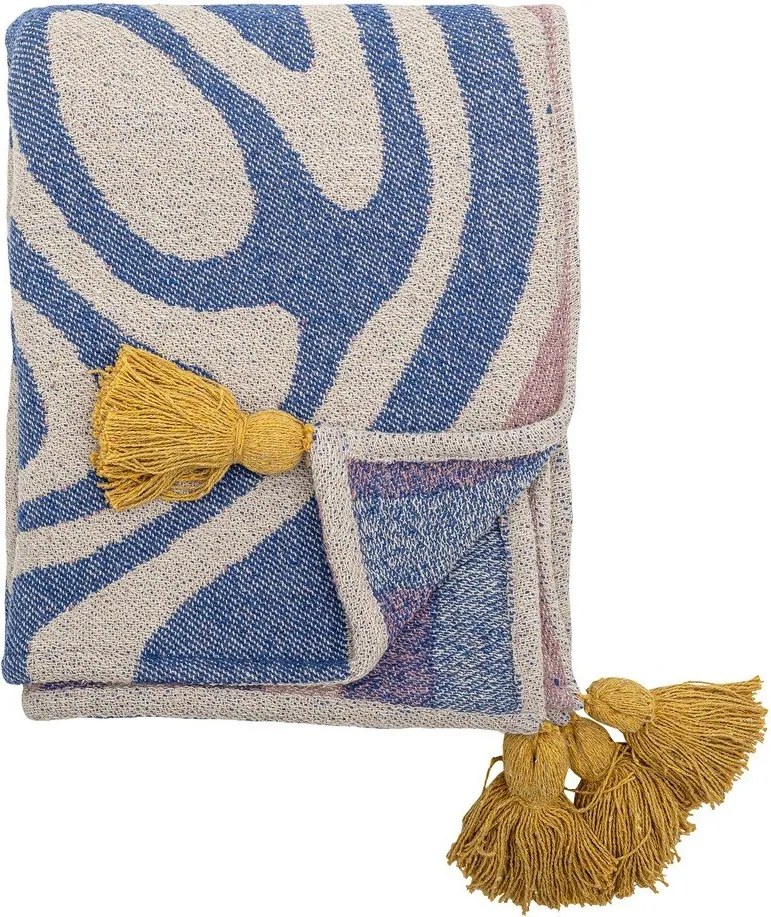 Modrá deka s prímesou bavlny 130x160 cm Arlie – Bloomingville